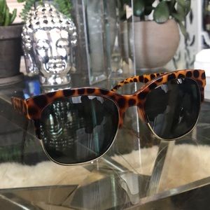 Retro Half-Rim Tortoise/Brushed Bronze Sunglasses